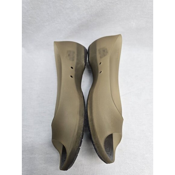 Crocs Carlie Flat Women Size 9 Khaki/Espresso Ballet Flats - Picture 3 of 6